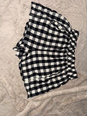 Free People Black & White Gingham Elastic Waist Shorts